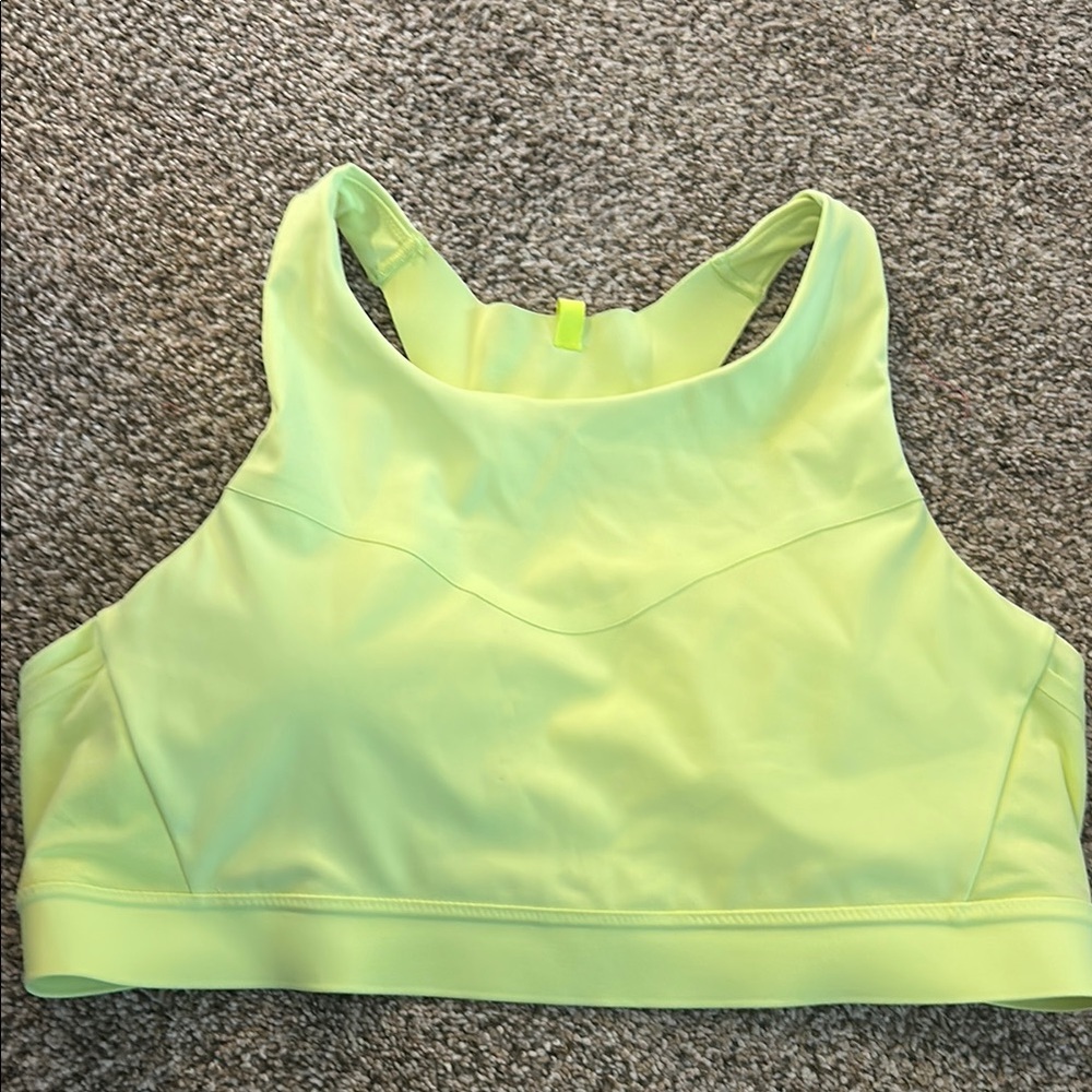 Lime Green Brooks Sports Bra